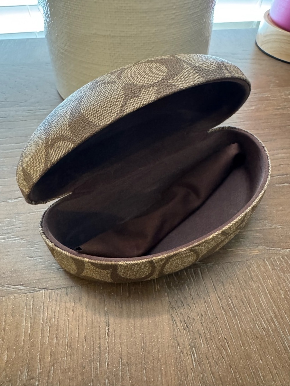 Coach Brown Signature Monogram Eyewear Case